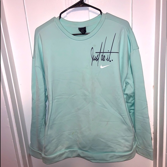 mint green nike crewneck